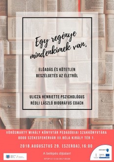 Egy regénye mindenkinek van - előadás és kötetlen beszélgetés az életről